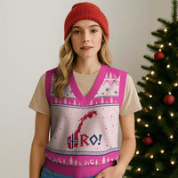 Norway Flag Country Map Patriotic Ro Ro Chant V-Neck Knit Sweater Vest Norwegian Viking Row Soccer Supporter Football Fans