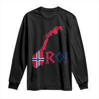 Norway Flag Country Map Patriotic Ro Ro Chant Long Sleeve Shirt Norwegian Viking Row Soccer Supporter Football Fans