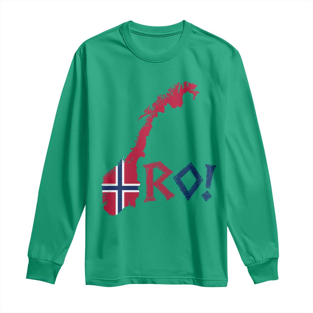 Norway Flag Country Map Patriotic Ro Ro Chant Long Sleeve Shirt Norwegian Viking Row Soccer Supporter Football Fans