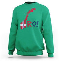 Norway Flag Country Map Patriotic Ro Ro Chant Sweatshirt Norwegian Viking Row Soccer Supporter Football Fans