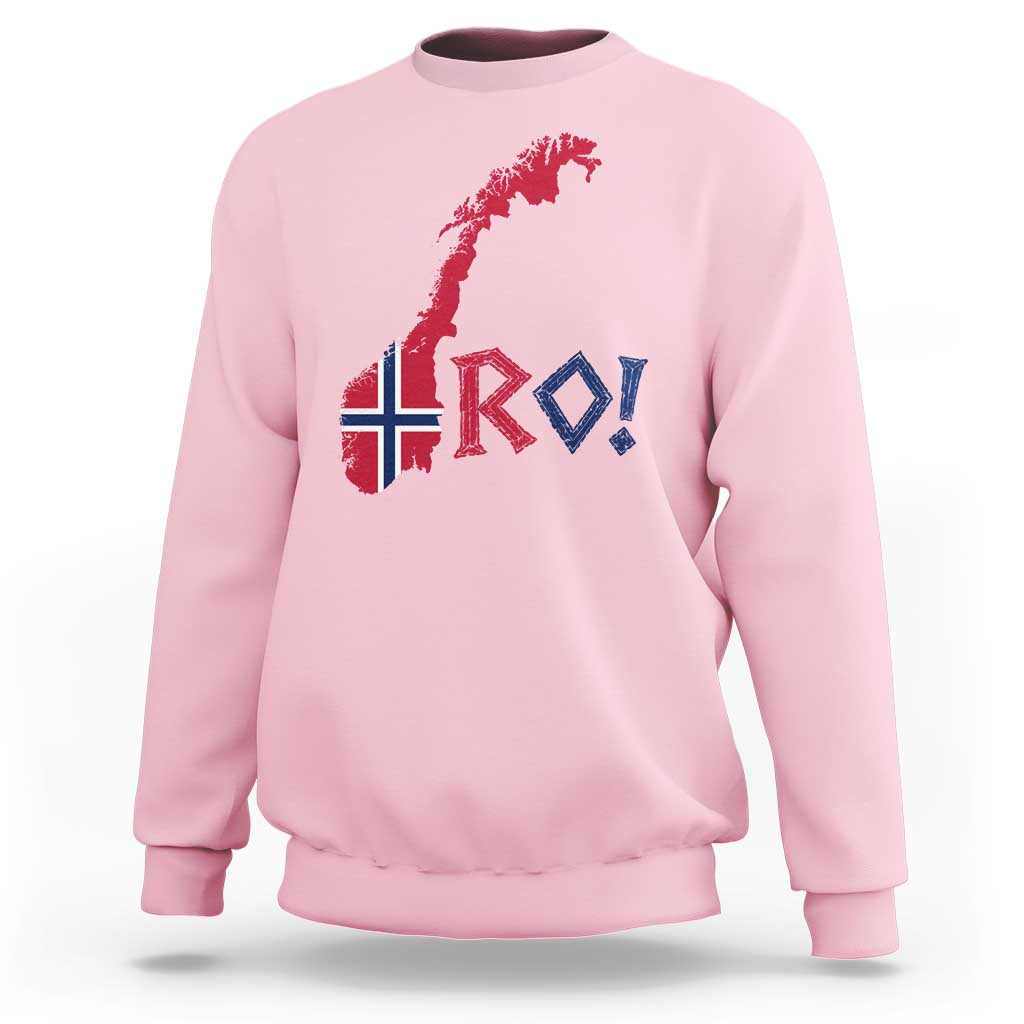 Norway Flag Country Map Patriotic Ro Ro Chant Sweatshirt Norwegian Viking Row Soccer Supporter Football Fans