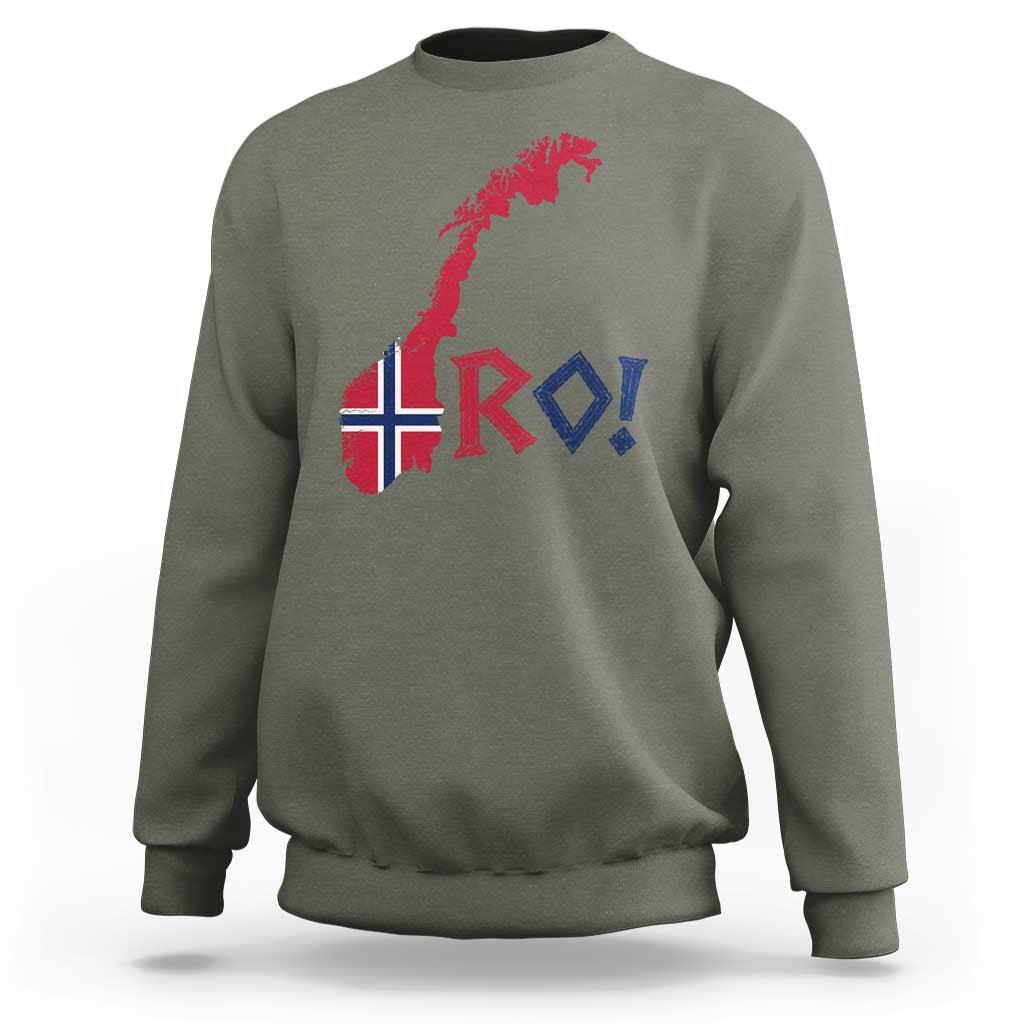 Norway Flag Country Map Patriotic Ro Ro Chant Sweatshirt Norwegian Viking Row Soccer Supporter Football Fans