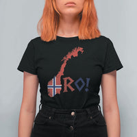 Norway Flag Country Map Patriotic Ro Ro Chant T Shirt For Women Norwegian Viking Row Soccer Supporter Football Fans
