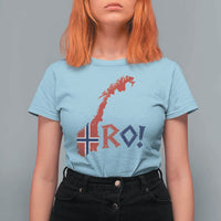 Norway Flag Country Map Patriotic Ro Ro Chant T Shirt For Women Norwegian Viking Row Soccer Supporter Football Fans
