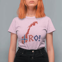 Norway Flag Country Map Patriotic Ro Ro Chant T Shirt For Women Norwegian Viking Row Soccer Supporter Football Fans