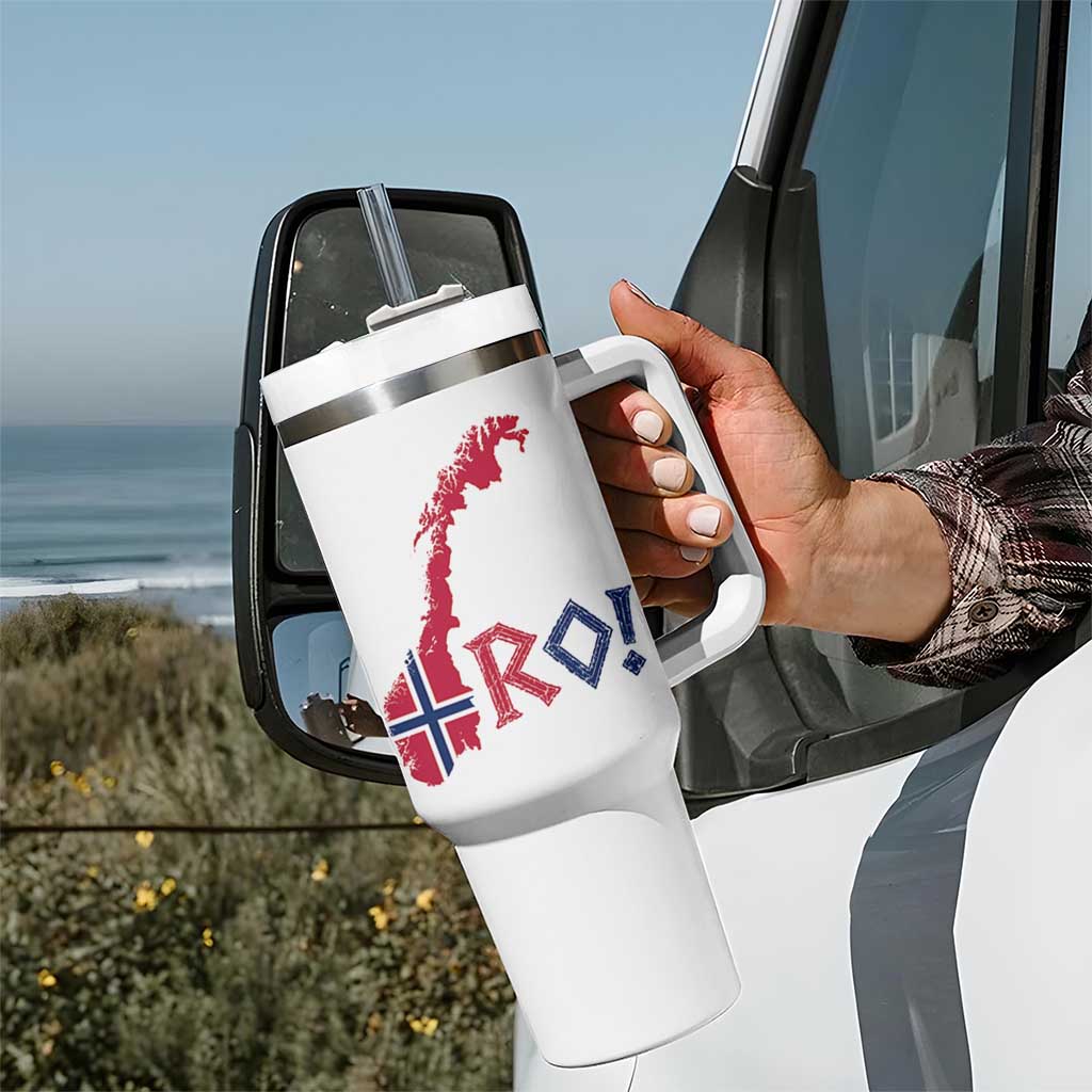 Norway Flag Country Map Patriotic Ro Ro Chant Tumbler With Handle Norwegian Viking Row Soccer Supporter Football Fans