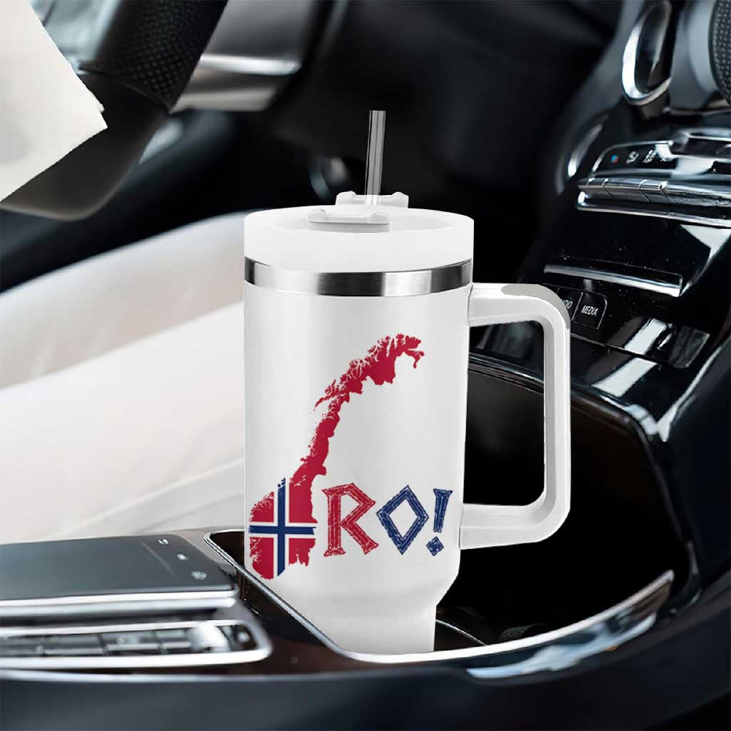 Norway Flag Country Map Patriotic Ro Ro Chant Tumbler With Handle Norwegian Viking Row Soccer Supporter Football Fans
