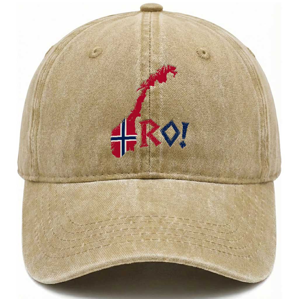Norway Flag Country Map Patriotic Ro Ro Chant Washed Cotton Baseball Cap Norwegian Viking Row Soccer Supporter Football Fans
