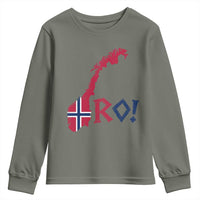 Norway Flag Country Map Patriotic Ro Ro Chant Youth Sweatshirt Norwegian Viking Row Soccer Supporter Football Fans