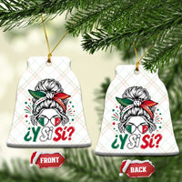 Y Si Si Mexican Flag Messy Bun with Sunglasses Graphic Ceramic Ornament What If Yes Mexico Latina Pride