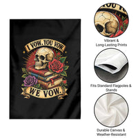 Vintage Skull Roses Gothic Dark Academia Aesthetic Garden Flag I Vow You Vow We Vow Fantasy Fiction Bookish Gift