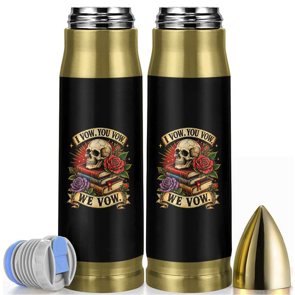 Vintage Skull Roses Gothic Dark Academia Aesthetic Bullet Tumbler I Vow You Vow We Vow Fantasy Fiction Bookish Gift