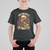 Vintage Skull Roses Gothic Dark Academia Aesthetic T Shirt For Kid I Vow You Vow We Vow Fantasy Fiction Bookish Gift