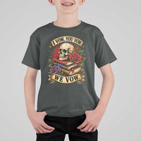 Vintage Skull Roses Gothic Dark Academia Aesthetic T Shirt For Kid I Vow You Vow We Vow Fantasy Fiction Bookish Gift