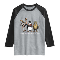 Flight Was Never An Option Flightless Birds Raglan Shirt Funny Ostrich Penguin Kiwi Brawler Dark Humor Graphic