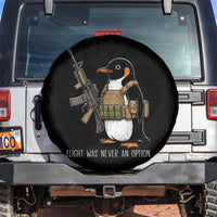 Flight Was Never An Option Tactical Penguin Spare Tire Cover Funny Military Camo Vest Combat Animal Dark Humor Graphic