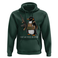 Flight Was Never An Option Tactical Penguin Hoodie Funny Military Camo Vest Combat Animal Dark Humor Graphic