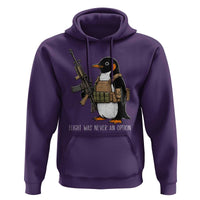 Flight Was Never An Option Tactical Penguin Hoodie Funny Military Camo Vest Combat Animal Dark Humor Graphic
