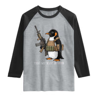 Flight Was Never An Option Tactical Penguin Raglan Shirt Funny Military Camo Vest Combat Animal Dark Humor Graphic