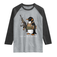 Flight Was Never An Option Tactical Penguin Raglan Shirt Funny Military Camo Vest Combat Animal Dark Humor Graphic