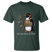 Flight Was Never An Option Tactical Penguin T Shirt Funny Military Camo Vest Combat Animal Dark Humor Graphic