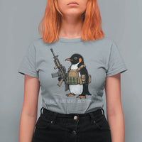 Flight Was Never An Option Tactical Penguin T Shirt For Women Funny Military Camo Vest Combat Animal Dark Humor Graphic