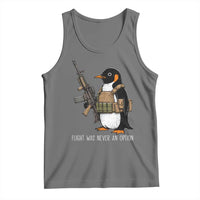 Flight Was Never An Option Tactical Penguin Tank Top Funny Military Camo Vest Combat Animal Dark Humor Graphic