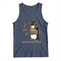 Flight Was Never An Option Tactical Penguin Tank Top Funny Military Camo Vest Combat Animal Dark Humor Graphic