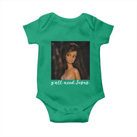 Yall Need Jesus Funny Doll Side Eye Meme Baby Onesie Sarcastic Southern Humor Religion Faith