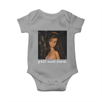 Yall Need Jesus Funny Doll Side Eye Meme Baby Onesie Sarcastic Southern Humor Religion Faith