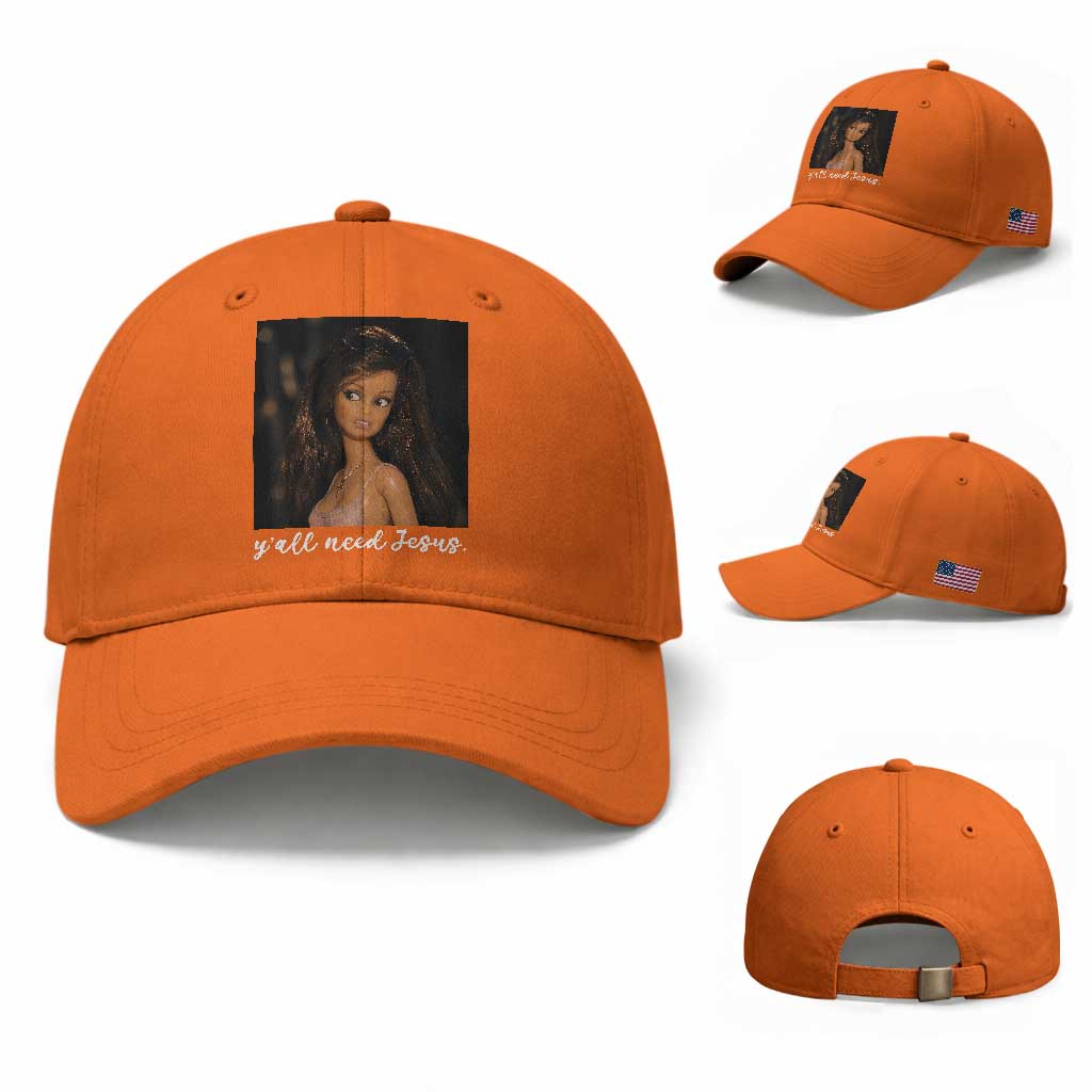 Yall Need Jesus Funny Doll Side Eye Meme Baseball Cap Sarcastic Southern Humor Religion Faith