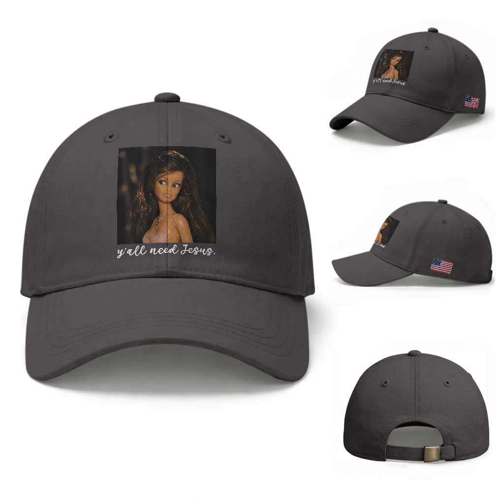 Yall Need Jesus Funny Doll Side Eye Meme Baseball Cap Sarcastic Southern Humor Religion Faith