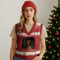 Yall Need Jesus Funny Doll Side Eye Meme V-Neck Knit Sweater Vest Sarcastic Southern Humor Religion Faith