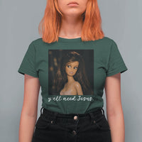 Yall Need Jesus Funny Doll Side Eye Meme T Shirt For Women Sarcastic Southern Humor Religion Faith