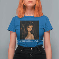 Yall Need Jesus Funny Doll Side Eye Meme T Shirt For Women Sarcastic Southern Humor Religion Faith