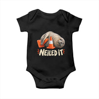 Funny Neil The Seal Nailed It Meme Baby Onesie Cute Chaotic Viral Elephant Seal Traffic Cone Pun