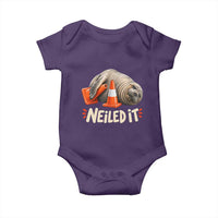 Funny Neil The Seal Nailed It Meme Baby Onesie Cute Chaotic Viral Elephant Seal Traffic Cone Pun