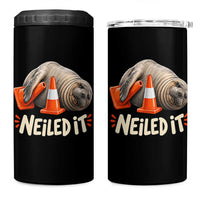 Funny Neil The Seal Nailed It Meme 4 in 1 Can Cooler Tumbler Cute Chaotic Viral Elephant Seal Traffic Cone Pun