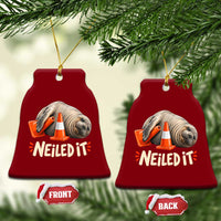 Funny Neil The Seal Nailed It Meme Ceramic Ornament Cute Chaotic Viral Elephant Seal Traffic Cone Pun