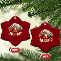 Funny Neil The Seal Nailed It Meme Ceramic Ornament Cute Chaotic Viral Elephant Seal Traffic Cone Pun