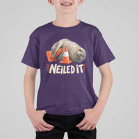 Funny Neil The Seal Nailed It Meme T Shirt For Kid Cute Chaotic Viral Elephant Seal Traffic Cone Pun