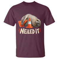 Funny Neil The Seal Nailed It Meme T Shirt Cute Chaotic Viral Elephant Seal Traffic Cone Pun