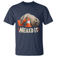 Funny Neil The Seal Nailed It Meme T Shirt Cute Chaotic Viral Elephant Seal Traffic Cone Pun