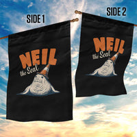 Vintage Neil the Seal Wearing Traffic Cone Hat Meme Garden Flag Cute Retro Viral Chaotic Southern Elephant Seal