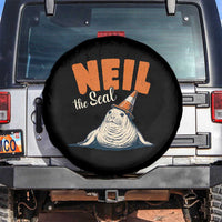 Vintage Neil the Seal Wearing Traffic Cone Hat Meme Spare Tire Cover Cute Retro Viral Chaotic Southern Elephant Seal