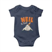 Vintage Neil the Seal Wearing Traffic Cone Hat Meme Baby Onesie Cute Retro Viral Chaotic Southern Elephant Seal