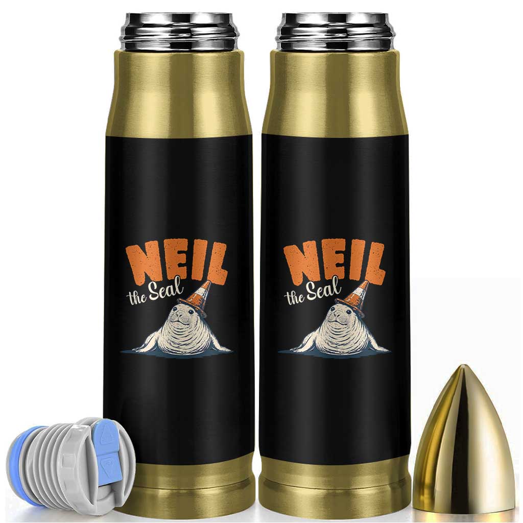 Vintage Neil the Seal Wearing Traffic Cone Hat Meme Bullet Tumbler Cute Retro Viral Chaotic Southern Elephant Seal