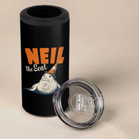 Vintage Neil the Seal Wearing Traffic Cone Hat Meme 4 in 1 Can Cooler Tumbler Cute Retro Viral Chaotic Southern Elephant Seal