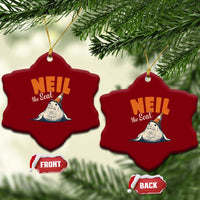 Vintage Neil the Seal Wearing Traffic Cone Hat Meme Ceramic Ornament Cute Retro Viral Chaotic Southern Elephant Seal
