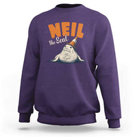 Vintage Neil the Seal Wearing Traffic Cone Hat Meme Sweatshirt Cute Retro Viral Chaotic Southern Elephant Seal